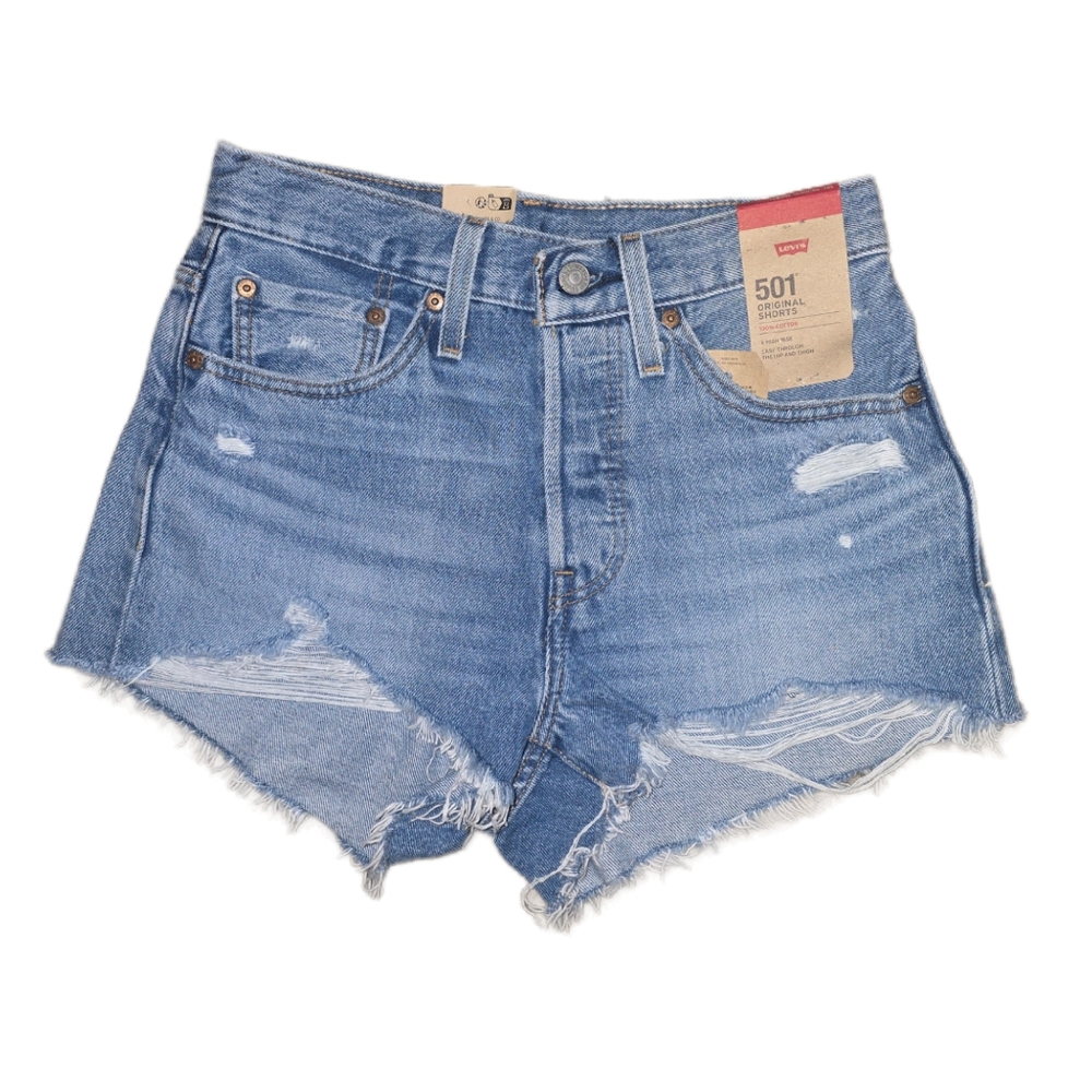 Levi's Strauss 501 Origijnal High Rise Frayed Cutoff Denim Shorts - 26" - NWT